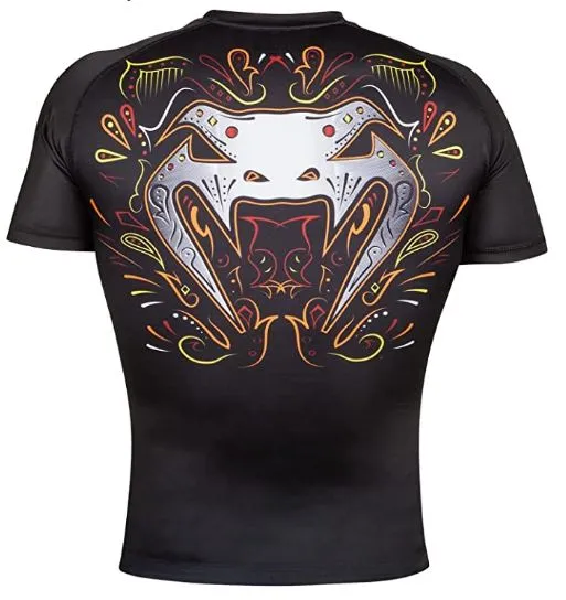VENUM-02579-001 SANTA MUERTE 2.0 MMA Muay Thai Boxing Rashguard Compression T-shirt - SHORT SLEEVES XS-XXL Black