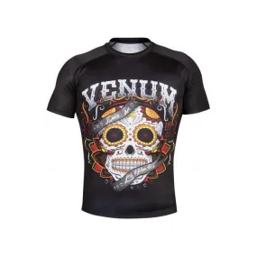 VENUM-02579-001 SANTA MUERTE 2.0 MMA Muay Thai Boxing Rashguard Compression T-shirt - SHORT SLEEVES XS-XXL Black