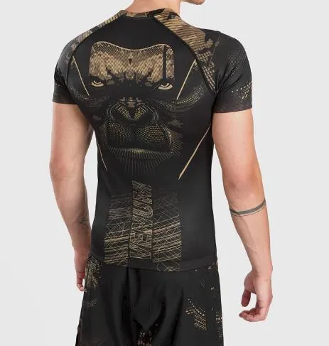VENUM-05077-228 Gorilla Jungle MMA Muay Thai Boxing Rashguard Compression T-shirt Size M-XL Black Sand