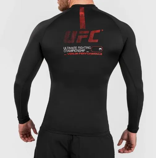 VENUM VNMUFC-00186-001 UFC Adrenaline Fight Week MMA Muay Thai Boxing Rashguard Compression Long Sleeves T-shirt Size M-XL Black