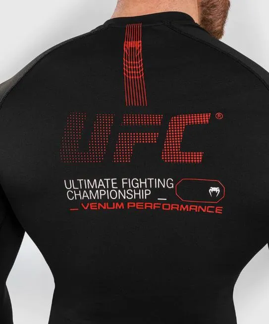 VENUM VNMUFC-00186-001 UFC Adrenaline Fight Week MMA Muay Thai Boxing Rashguard Compression Long Sleeves T-shirt Size M-XL Black