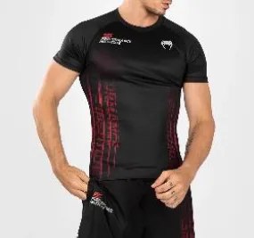 VNMUFC-00234-100 UFC Venum Performance Institute 2.0 Men’s Short-Sleeve Rashguard Compression T-shirt M-L Black Red