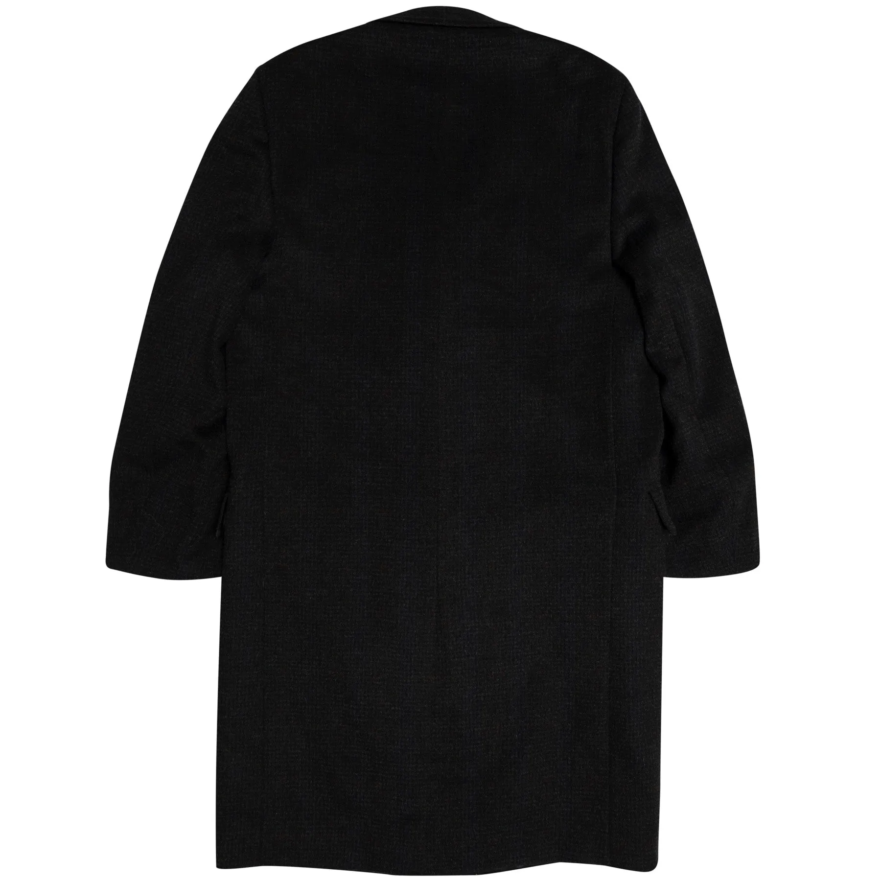Windowpane Melange Angora Wool Melton Regency Coat