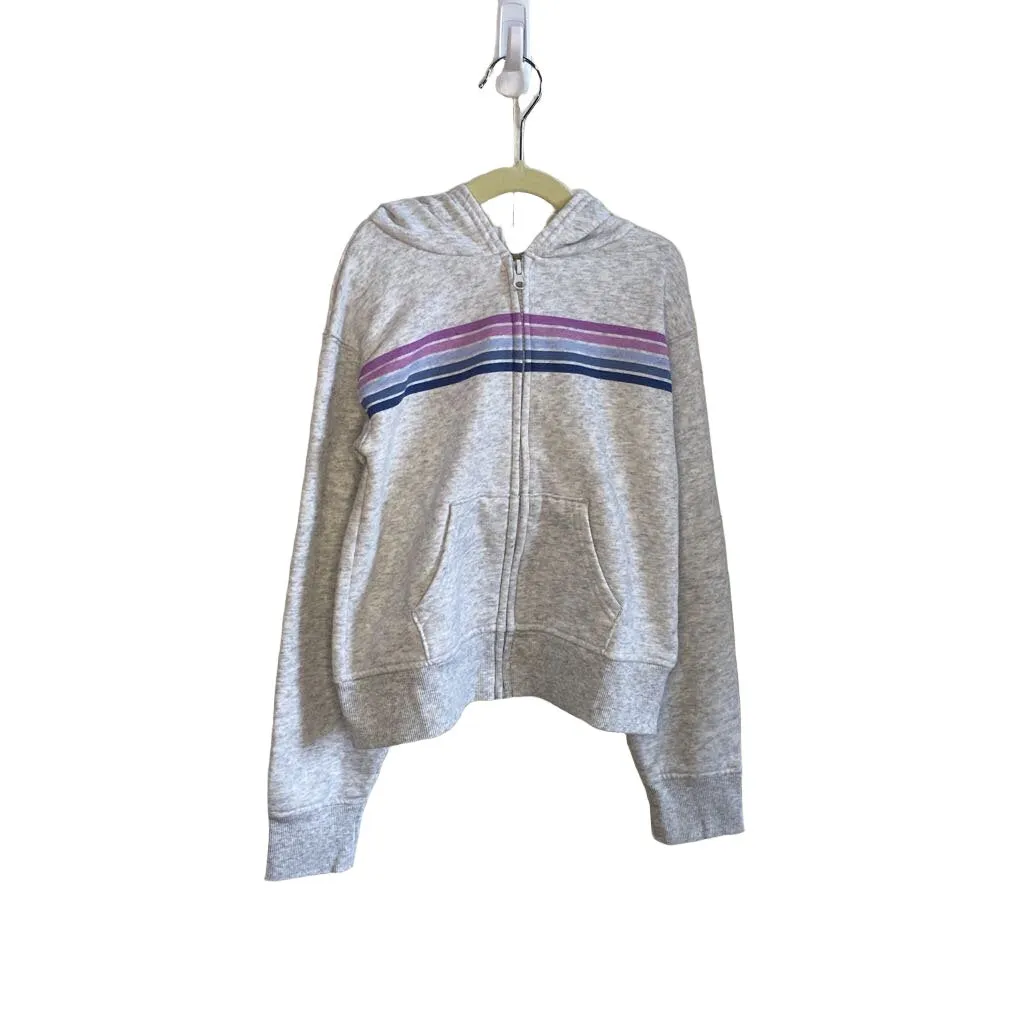 Zip Up Hoodie / Stripes On Chest