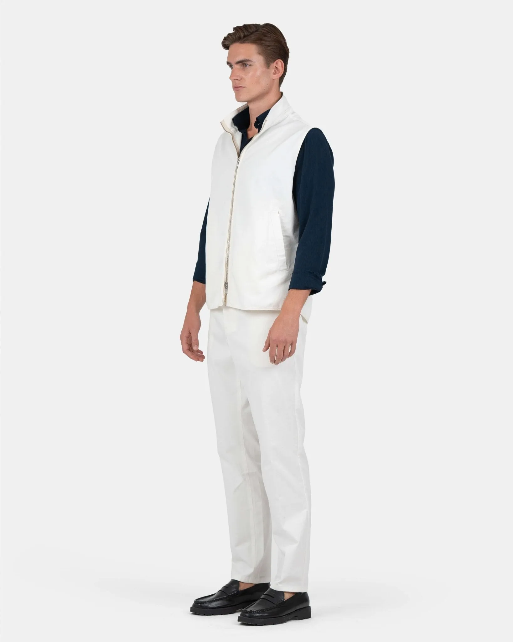 Zip Up Vest Hvid