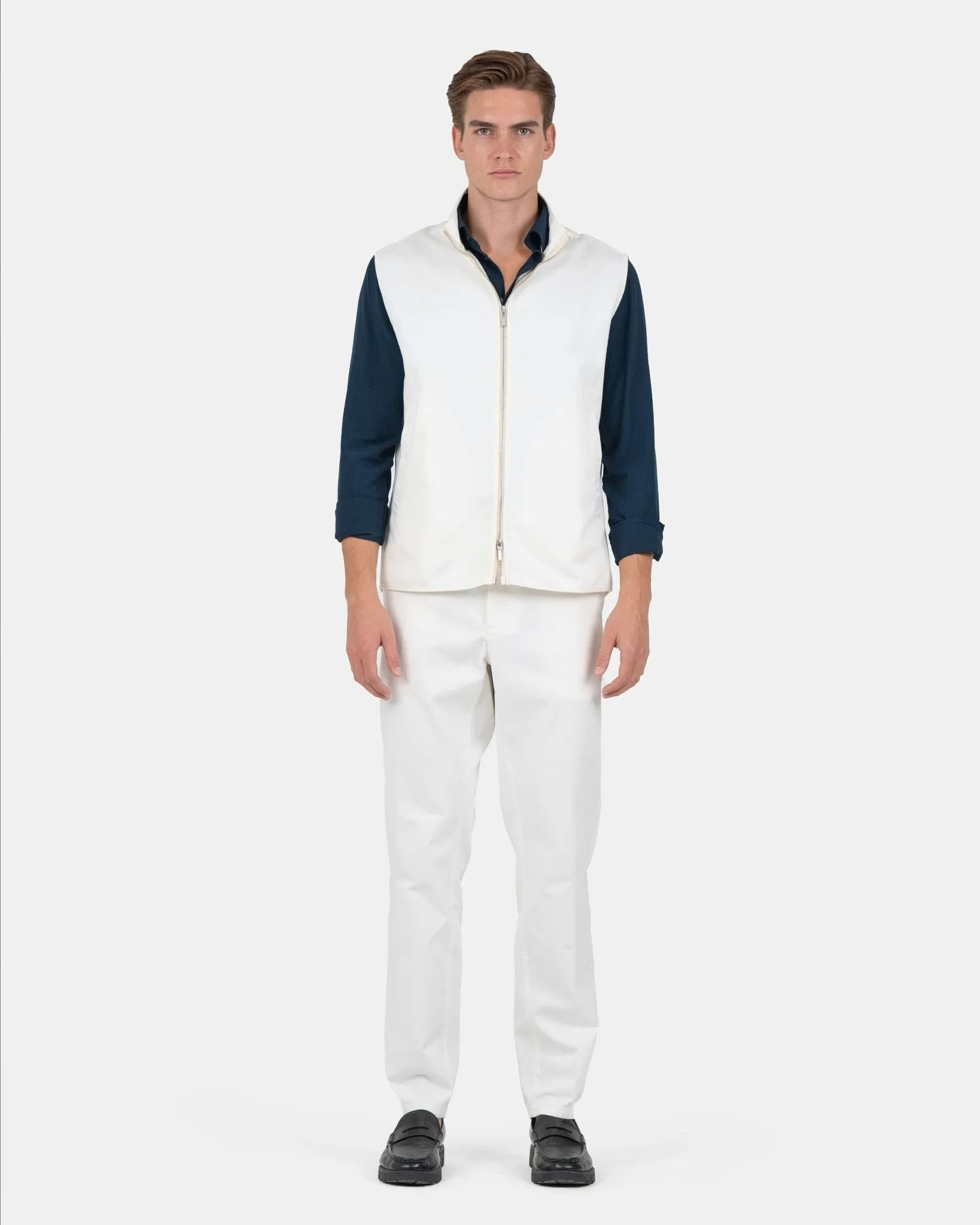 Zip Up Vest Hvid