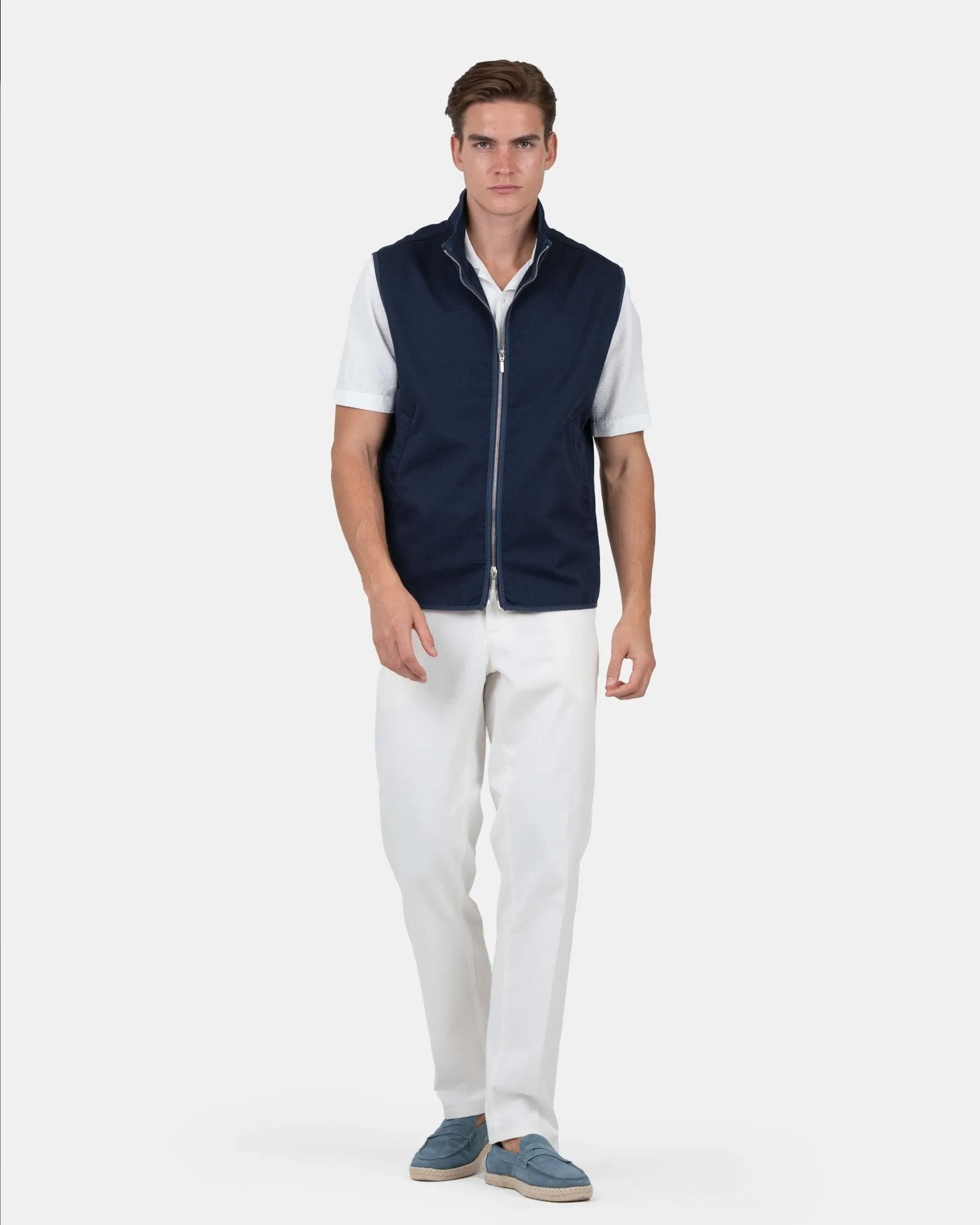Zip Up Vest Navy