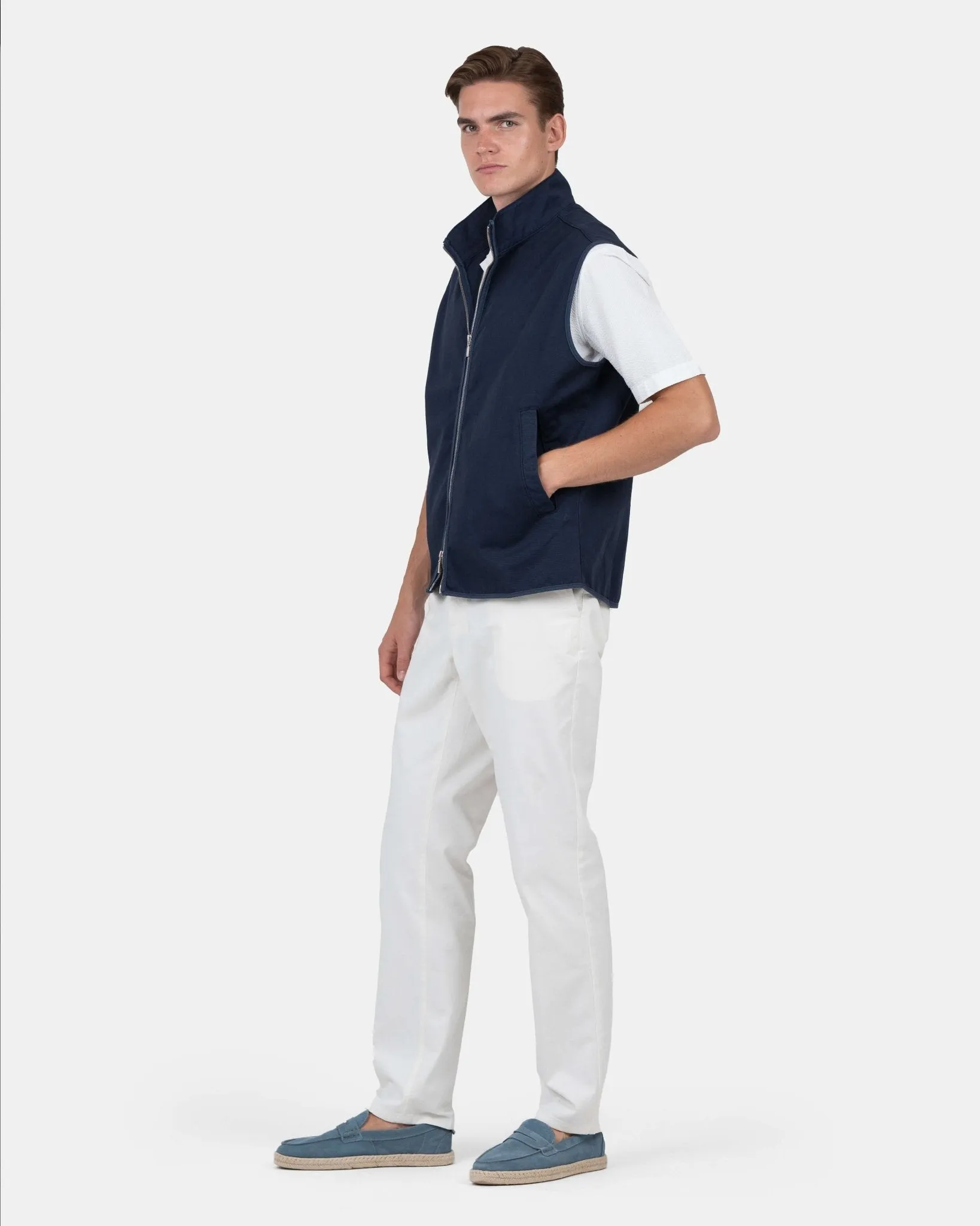 Zip Up Vest Navy